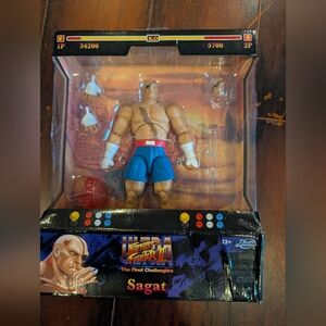 SAGAT 7.5" MOVEABLE FIGURE W/ACCESSORIES "STREET FIGHTER" BY JADA